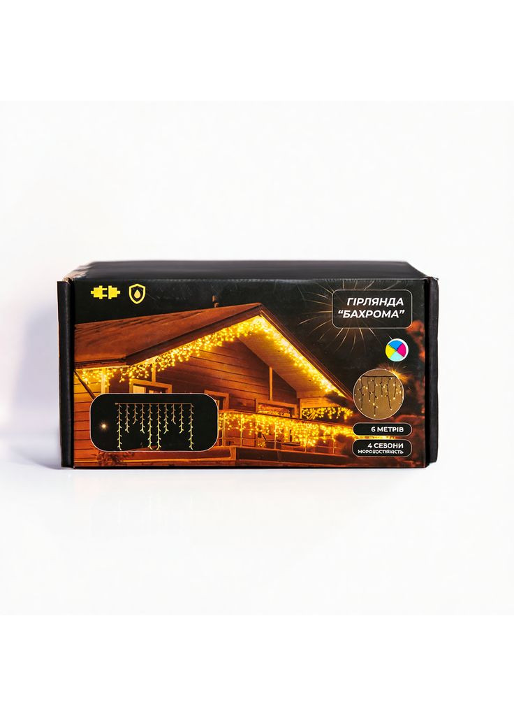 Новогодняя гирлянда уличная Бахрома 6 м 105 LED черный провод Мультиколор 6МBML Garlando (370801062)