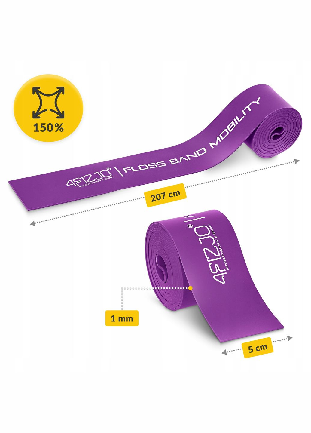 Лента компрессионная для флоссинга Floss Band 207 x 5 x 0.1 см Violet (P-5905973405201) 4FIZJO (324264690)