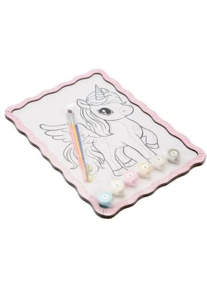 Картина по номерам деревянная "Единорог" формат А4 PuzzleOK (369786381)