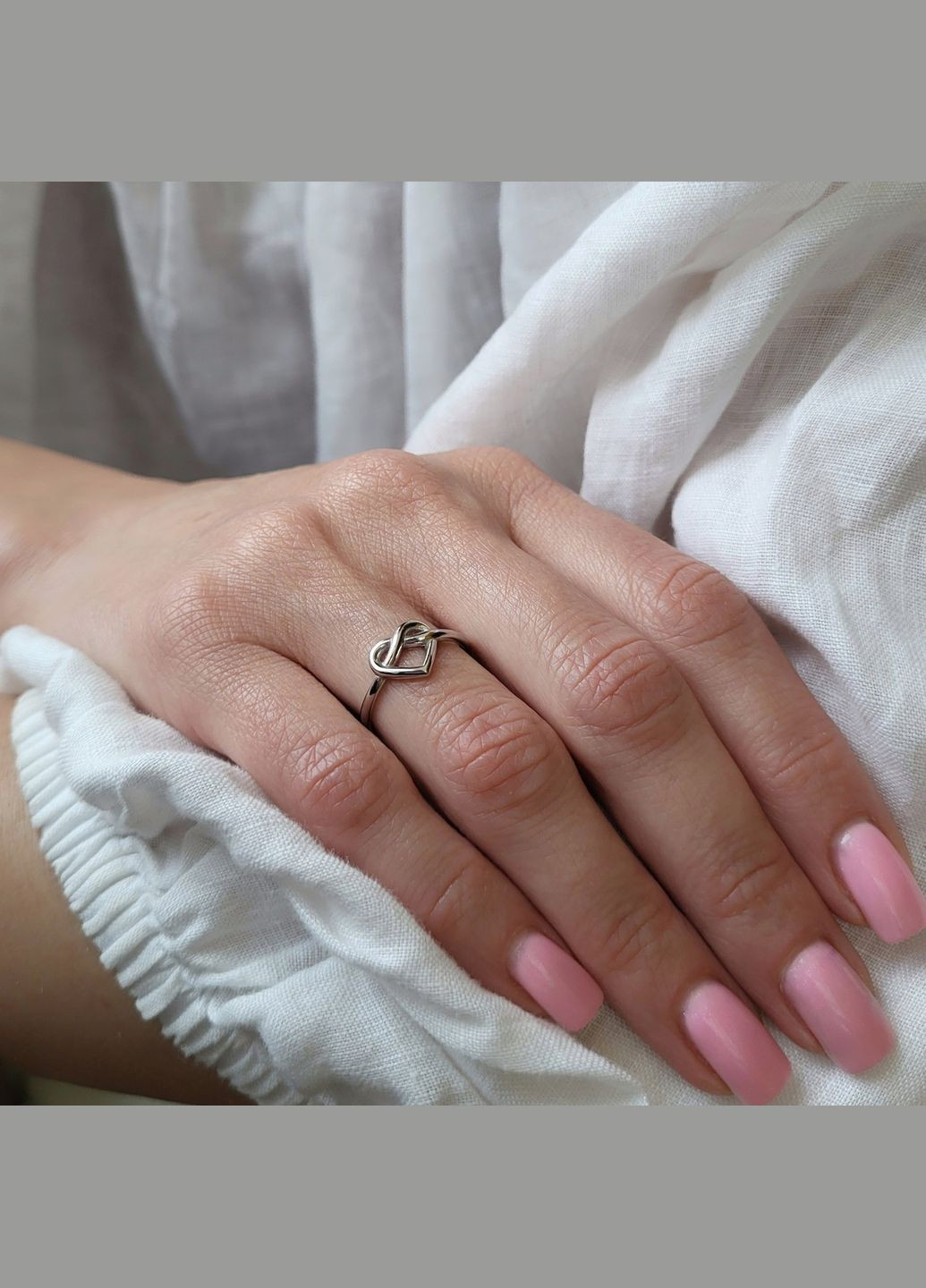 Срібна каблучка без каменів Серце розмір срібло 925 проби Родоване 81761 1.39г No Brand (339679744)