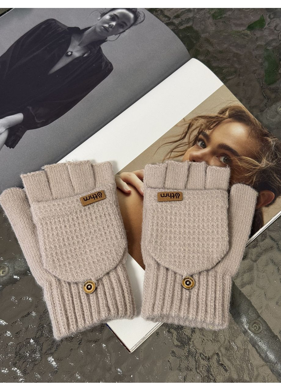 Перчатки с открытыми пальцами женские (митенки) No Brand (365811845)