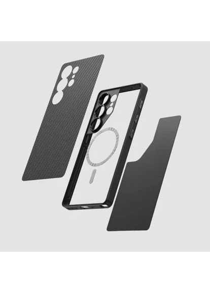 Карбоновий чохол PIN Button Case Black/ Plain для Samsung Galaxy S25 Ultra (PBS2501U) Pitaka (402491967)