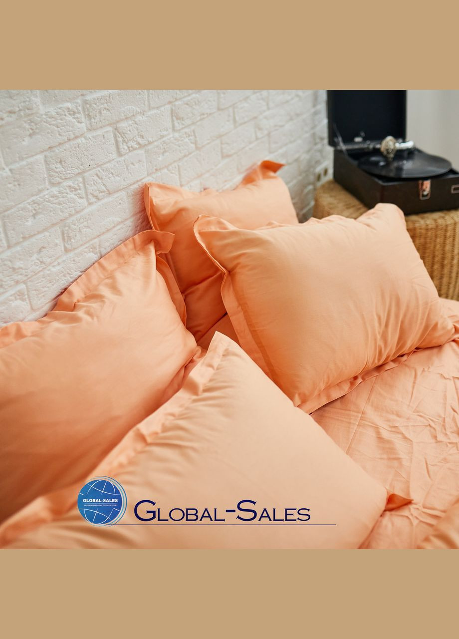 Сатиновое Гладкое Персиковое постельное белье 180*220см Calipso (316632323)