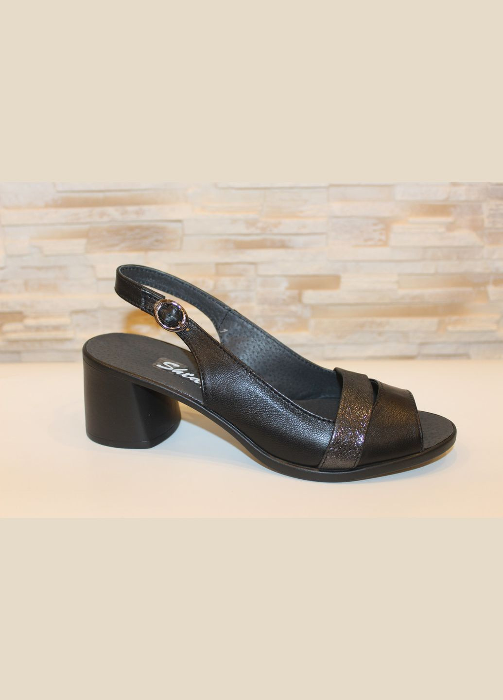 Босоніжки жіночі чорні натуральна шкіра Shtayer Босоніжки жіночі літні (345567223)