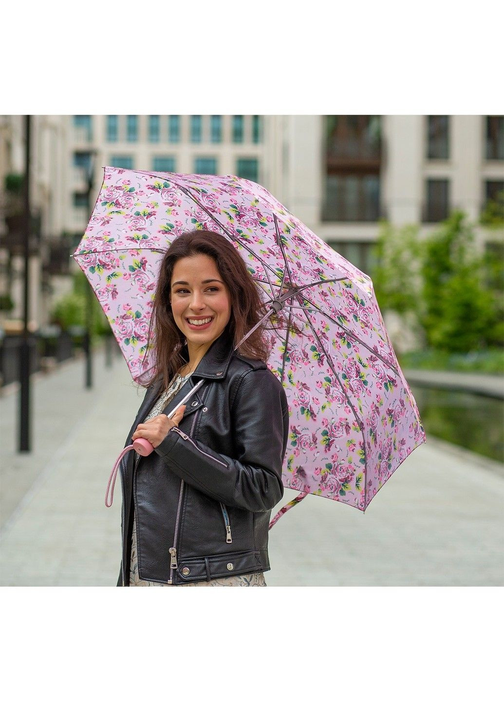 Розовый зонт женский механический компактный облегченный minilite-2 l354 Fulton средний (302664124)