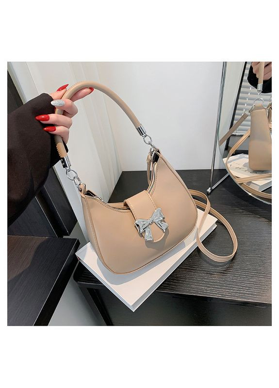 Женская сумка 8120 багет бежевая No Brand (306709569)