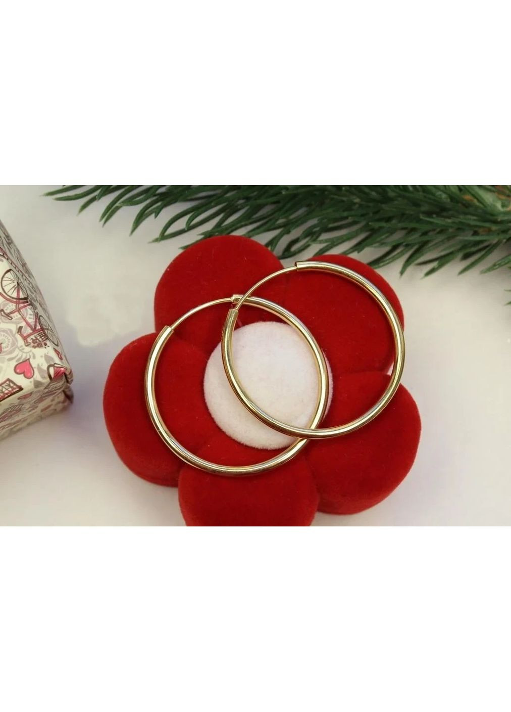 Сережки кільця 3,5 см золотисті Xuping Jewelry (366432031)