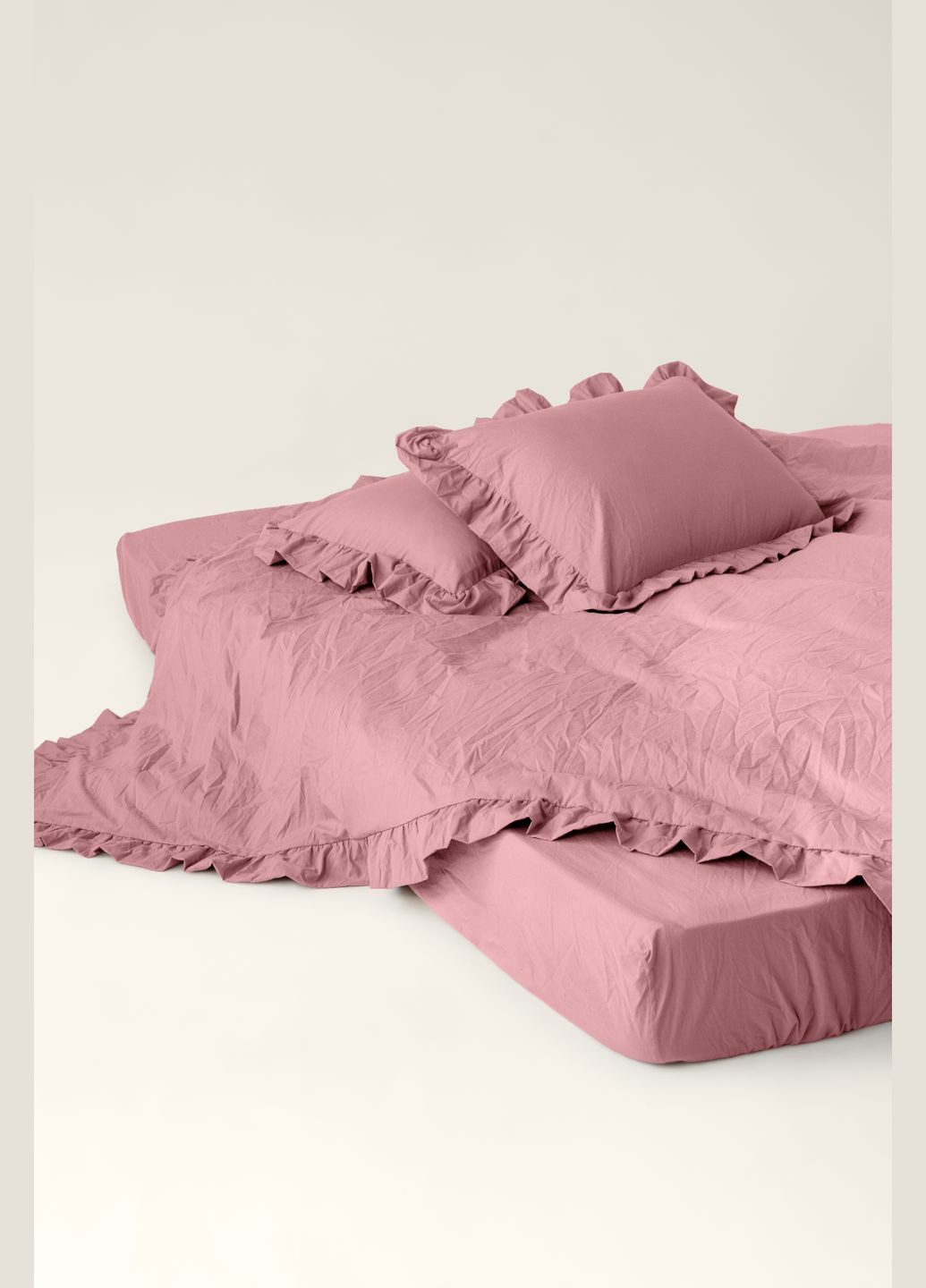 Постельное белье варенный хлопок двуспальное 180 х 215 см 3в1 наволочки, пододеяльник, простынь Beni Home (345641681)