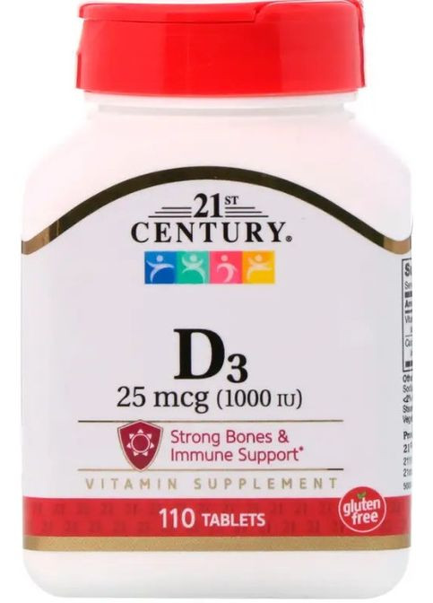 Витамин Д3 Vitamin D3 1000 МЕ 110 таб 21st Century (357342627)
