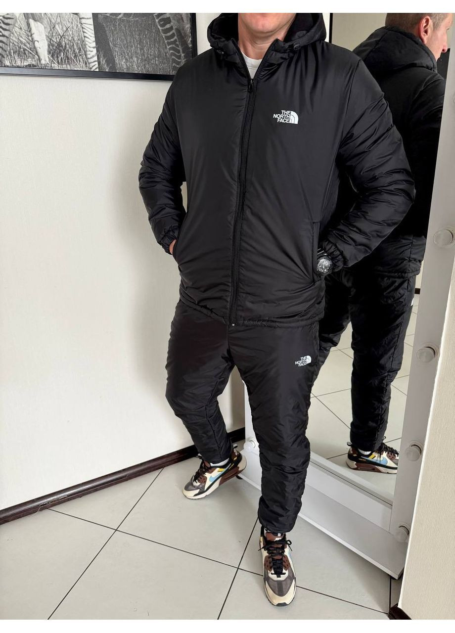 Черный демисезонный теплый костюм No Brand