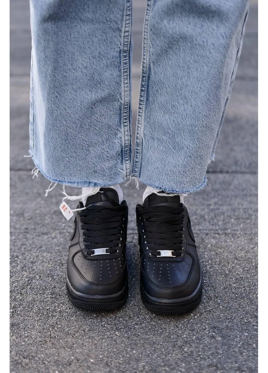 Женские кроссовки Nike Air Force 1 Low 07 Premium Black CW2288 Найк Аир Форс 1 чёрные демисезоны (366337149)