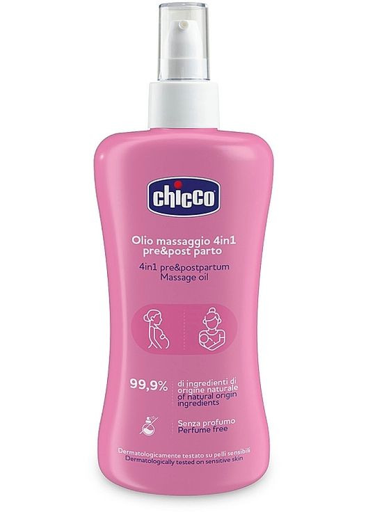 Універсальна олія від розтяжок 4в1 для догляду до та після пологів 4In1 Pre&Postnatal Massage Oil 200ml (1440795-30747036) Chicco (368613706)