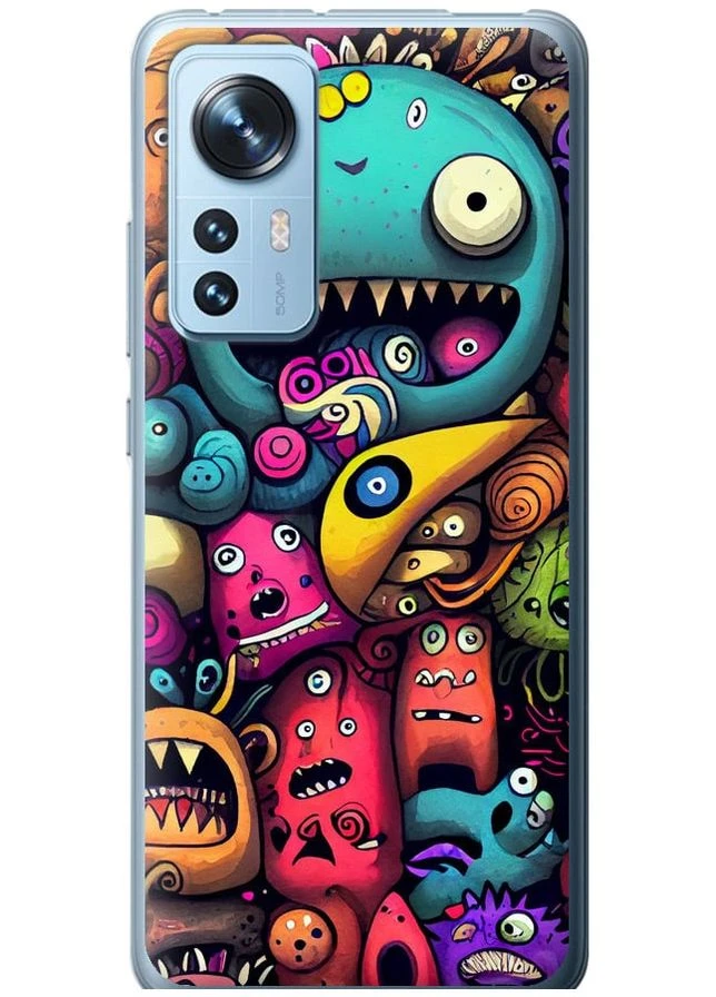 Силиконовый чехол 'Cмешные монстры' для Endorphone Xiaomi 12 (302393705)