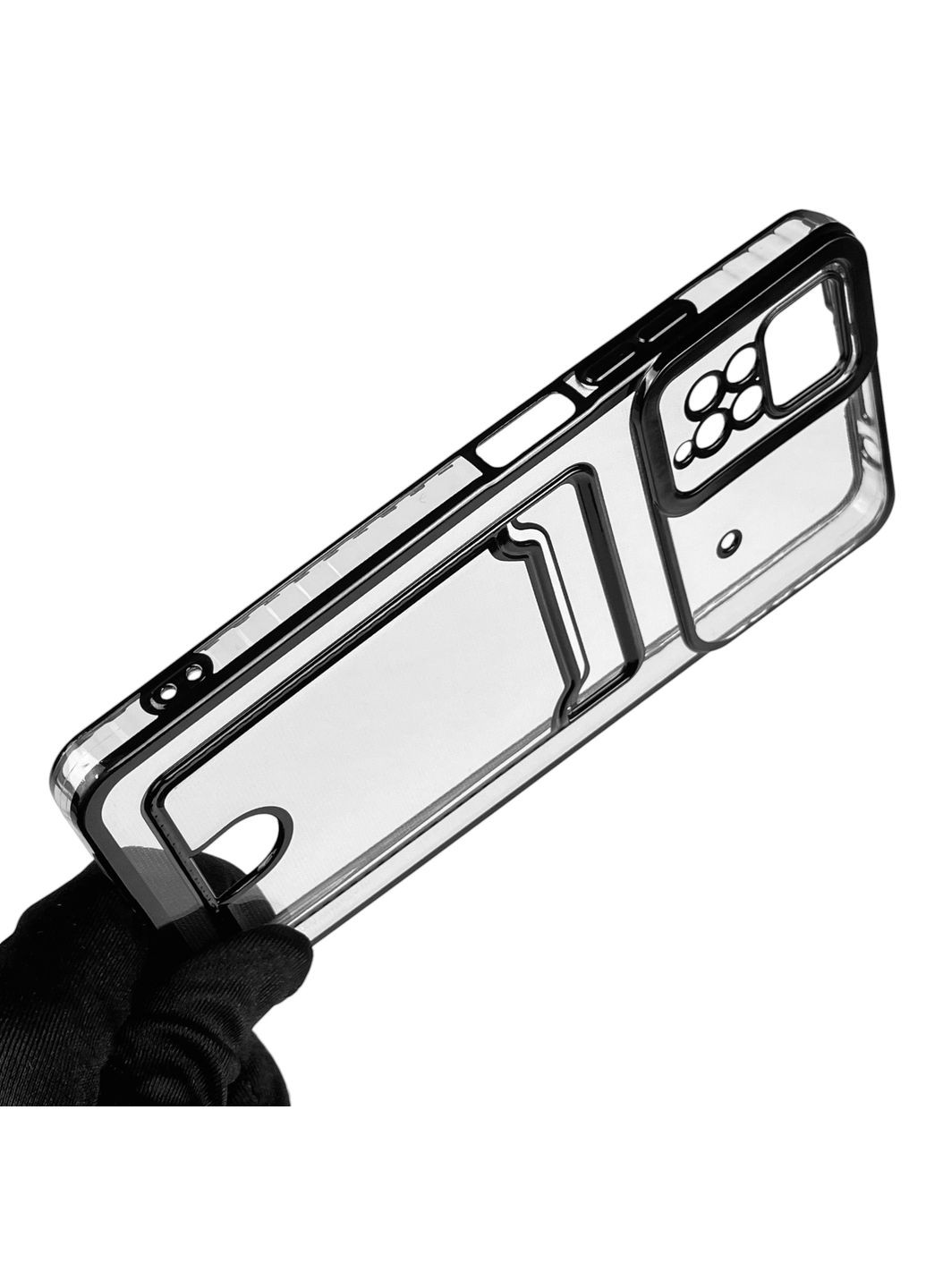 Чохол для Redmi Note 12 Pro 4G із чорною окантовкою з кишенькою для карток на сяомі редмі нот 12 про чорний Xiaomi (366022763)