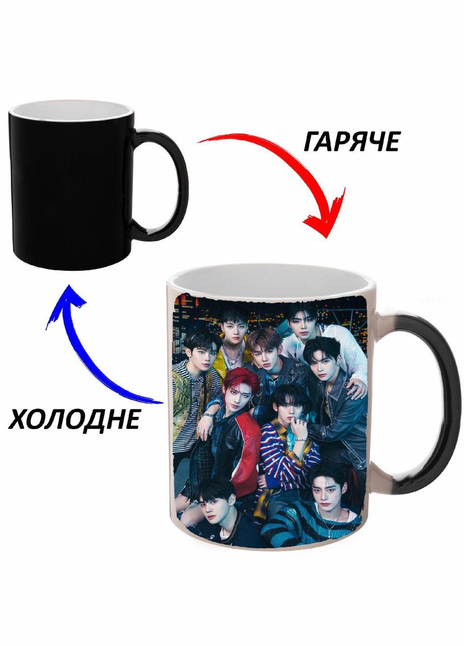 Чашка хамелон (кухоль, горнятко) THE BOYZ K-pop #004 Чорна 330 мл No Brand (323471146)