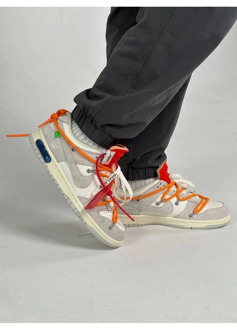 КРОССОВКИ ЖЕНСКИЕ NIKE SB DUNK X OFF WHITE / LOT 31:50 НАЙК СБ ДАНК No Brand серые демисезоны (369389860)