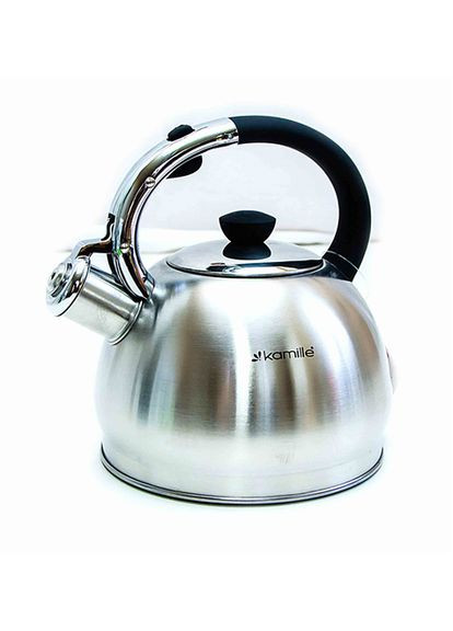 Чайник ( Польша, тяжелый) 2.0 л из нержавеющей стали со свистком 0694BN Kamille (351584812)