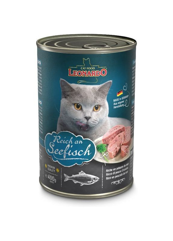 Консервований корм з океанічною рибою для котів Reich an Fish - 400 г Leonardo (329295140)