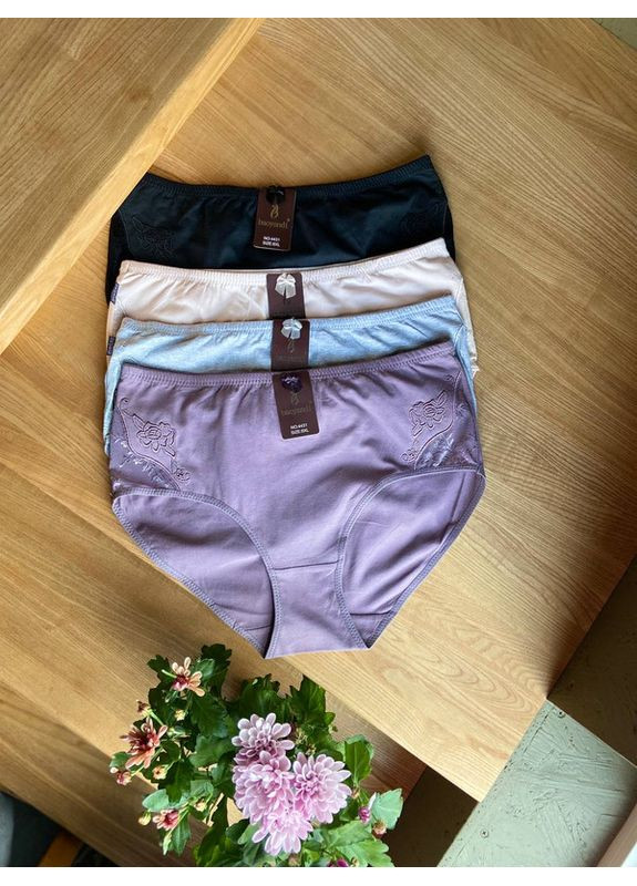 Трусы женские хлопковые большие — высокая посадка, широкие боковины, комфортные No Brand Сліп (360804693)