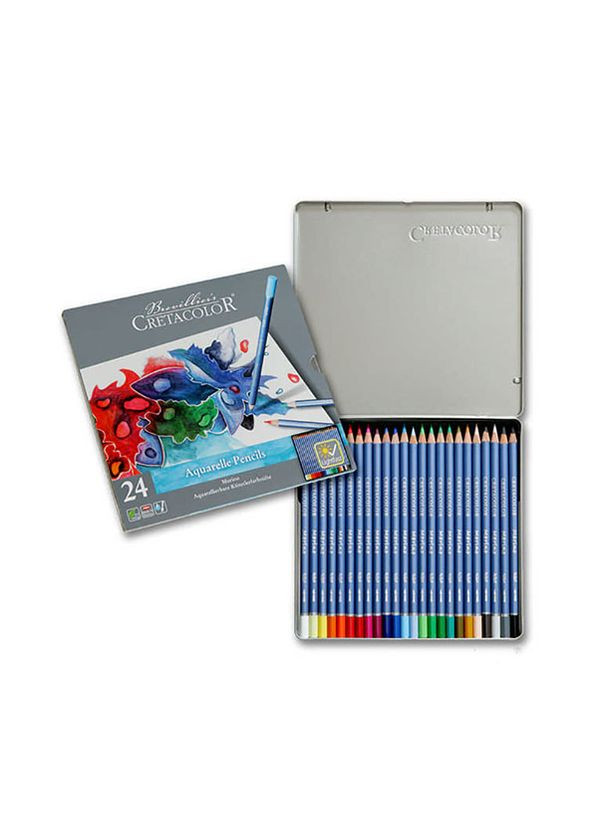 Набор акварельных карандашей Marino 24 цвета металлический пенал (90524024) No Brand (342751222)
