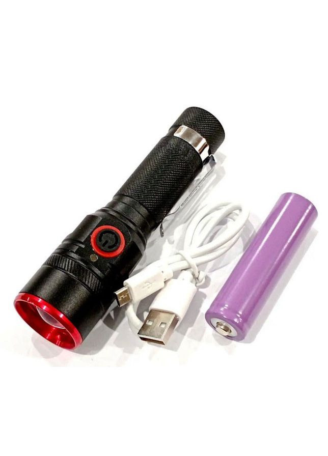 Ручний світлодіодний ліхтар RB-207 акумуляторний кишеньковий ліхтарик із зумом zoom Li-ion 18650 T6 WD (297331871)