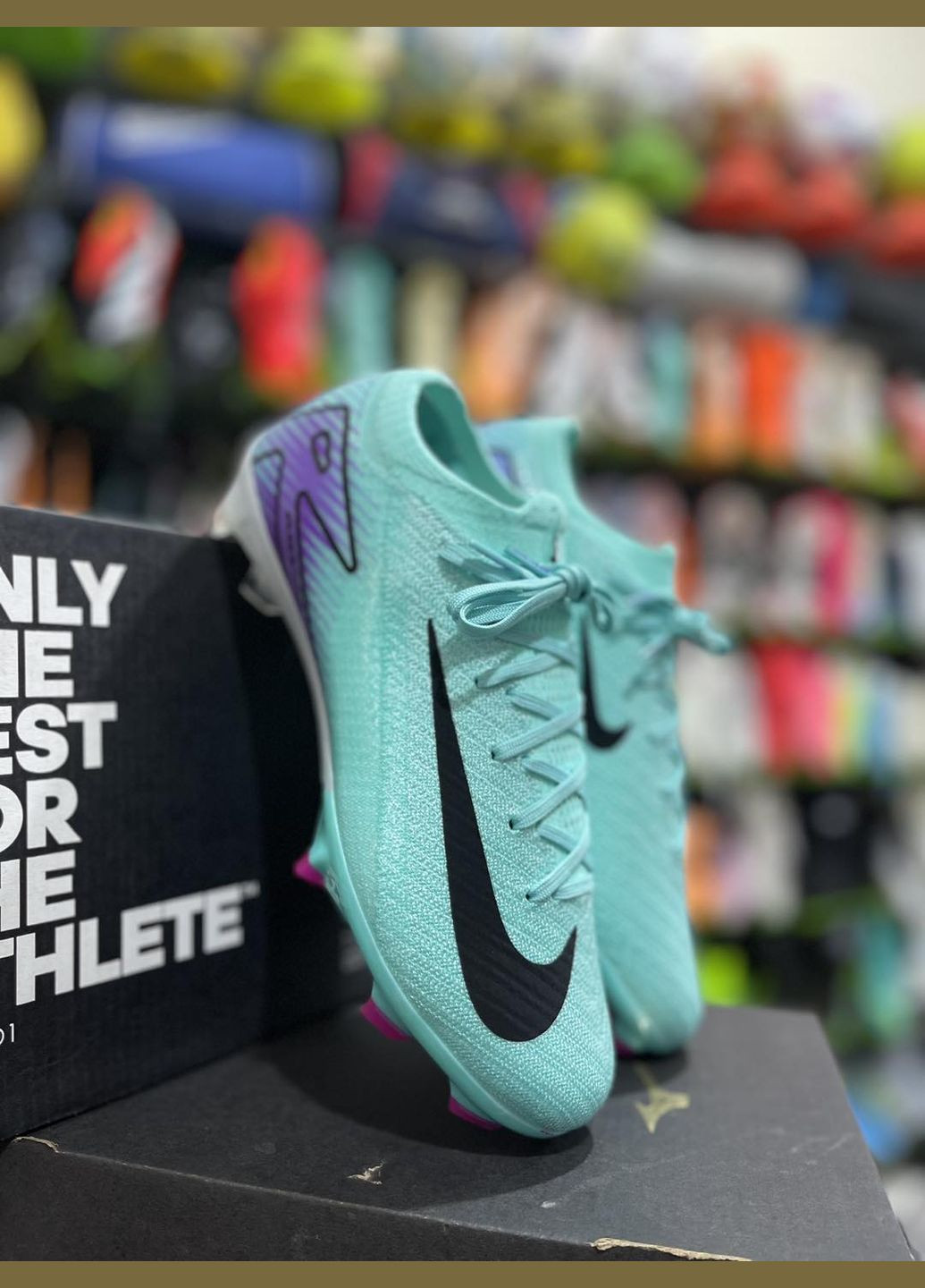 Бирюзовые бутсы футбольные air zoom mercurial vapor 16 fg No Brand