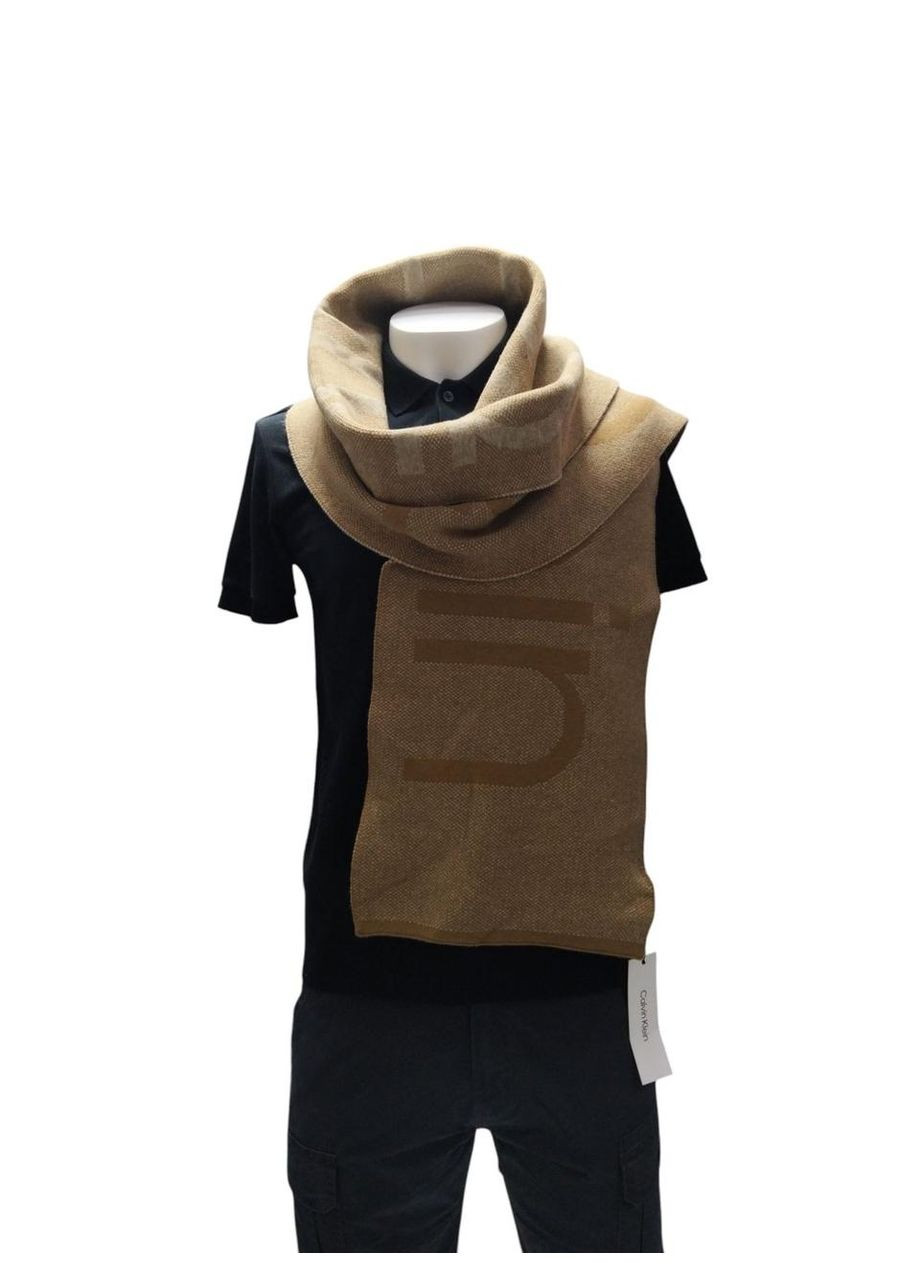 Шарф двухсторонний, с серым, с надписью бренда, one size Calvin Klein slim fit (370442791)