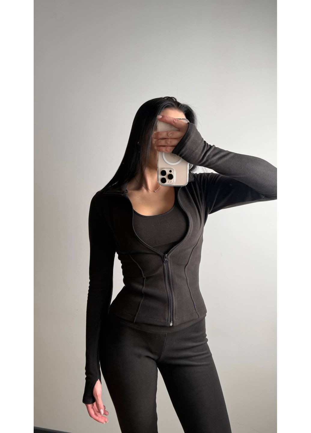 Костюм тройка термо,топ, лонгслив на молнии и леггинсы Luna (366288826)