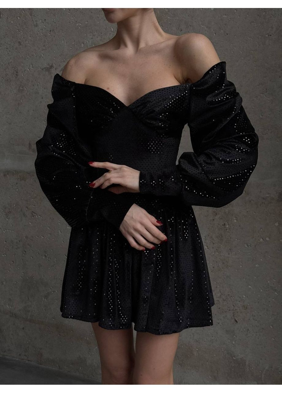 Чорна святковий святкова сукня з пишною спіднцею з пишною спідницею Adelante однотонна