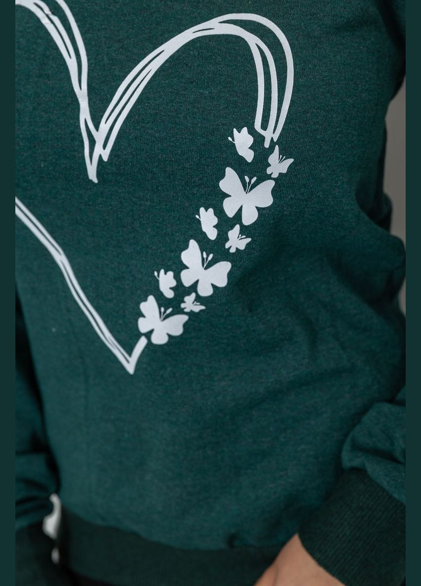 Темно-зелений світшот жіночий, колір чорний, Ager