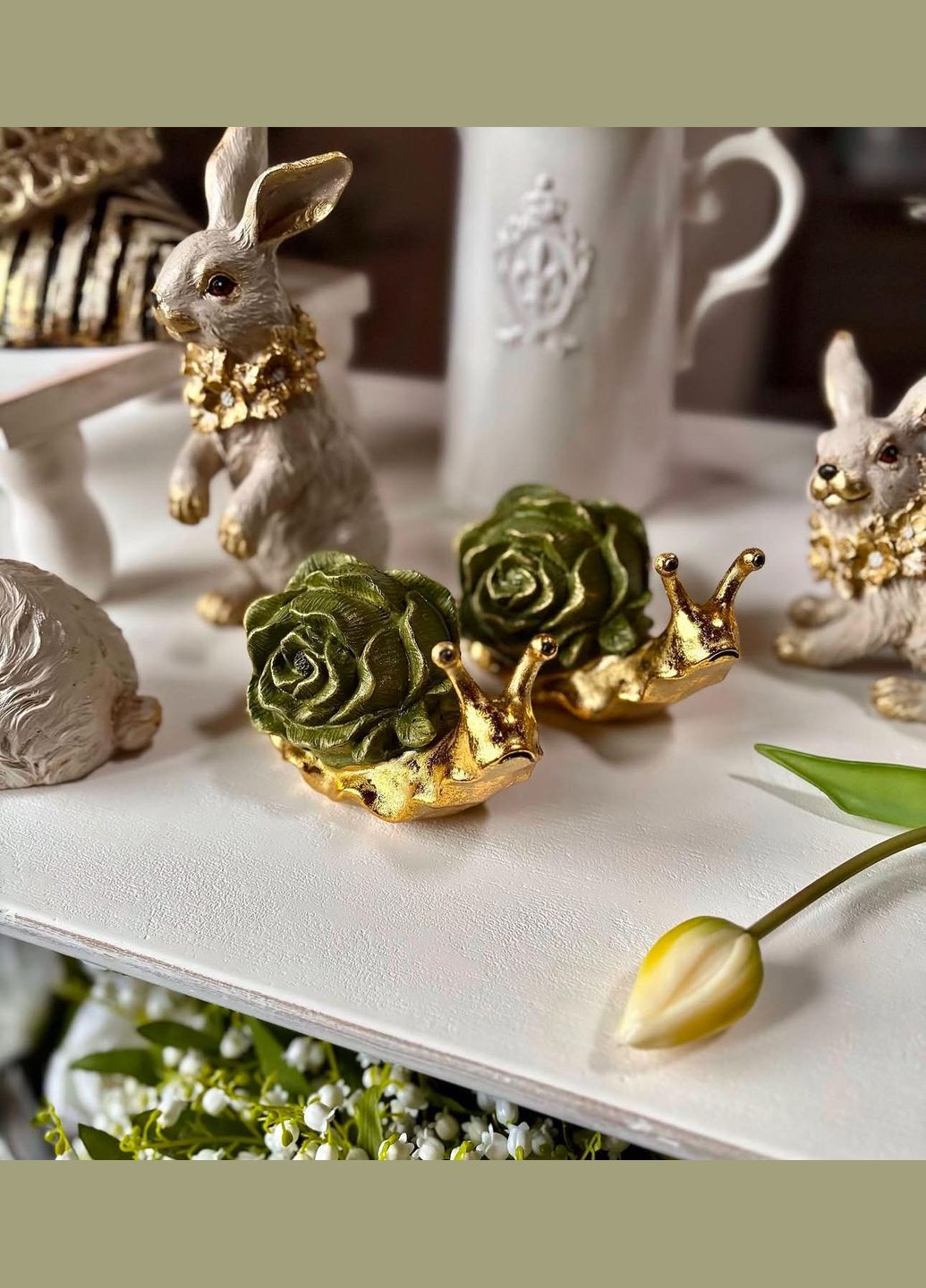 Декоративная фигура Улитка с артишоком 13.5*6*7.5см No Brand (317285519)