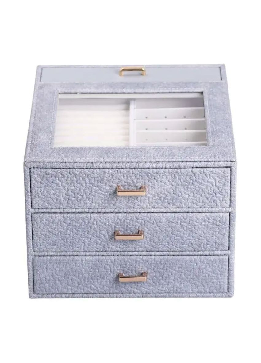 Скринька для прикрас з еко шкіри 3 яруси органайзер для ювелірних виробів HP-5-16G Yiwu (353502983)