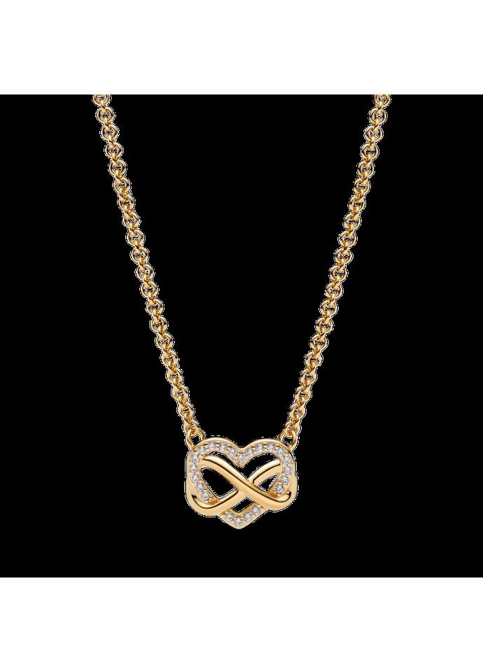 Срібне кольє Пандора "Блискуче серце нескінченності" 362666C01 Kabluchka (355462806)