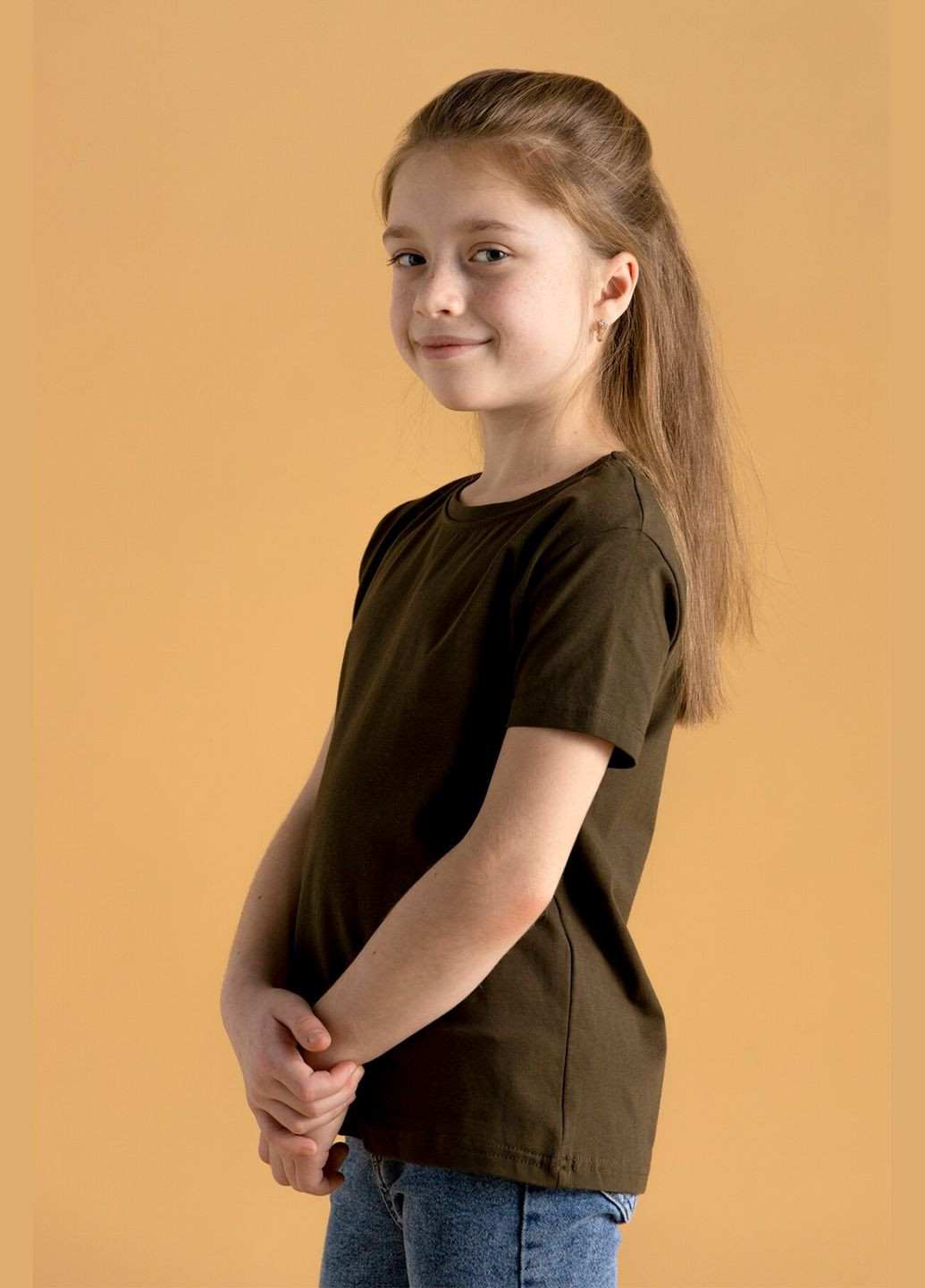 Оливковая (хаки) футболка однотонная детская 116140 116 см (2000990180483a) shop (2000990180483) Ecrin