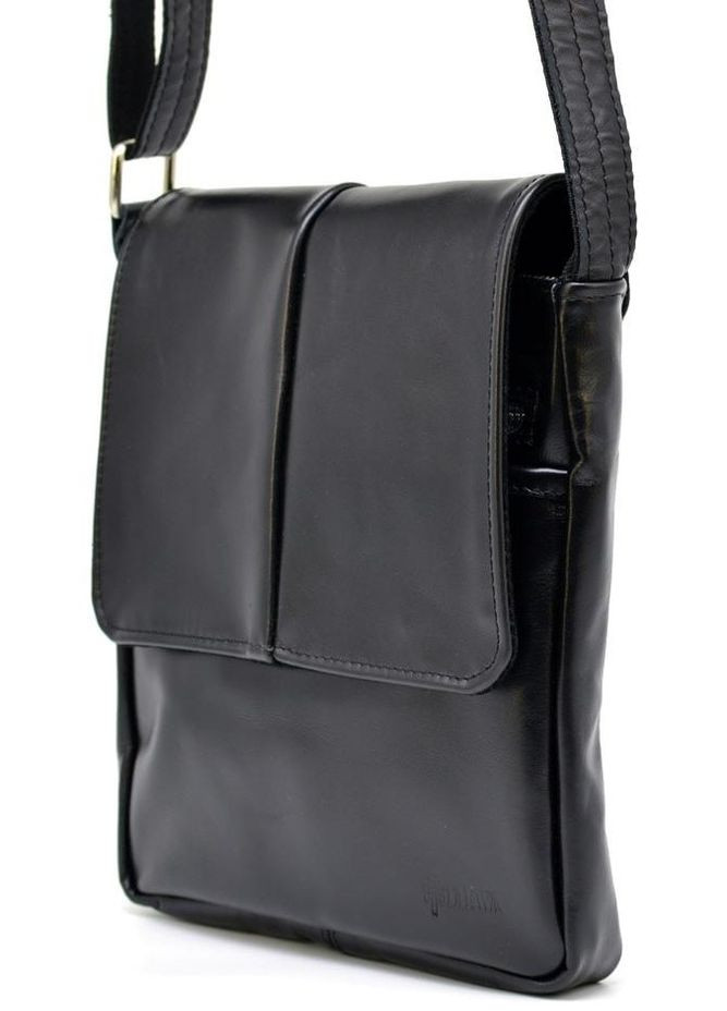 Сумка мессенджер через плечо мужская из натуральной кожи маленькая для документов формата А5 или для планшета Черный 35780 TARWA (337466456)