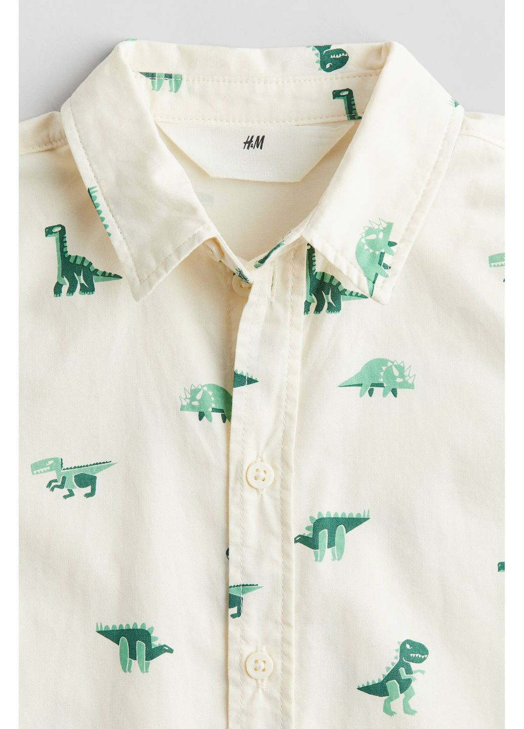 Кремовая кэжуал рубашка динозавр H&M