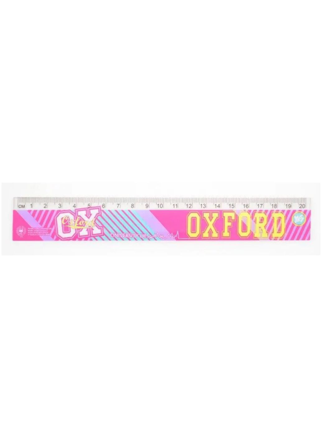 Линейка 20 см "Oxford", розовая Yes (288129005)