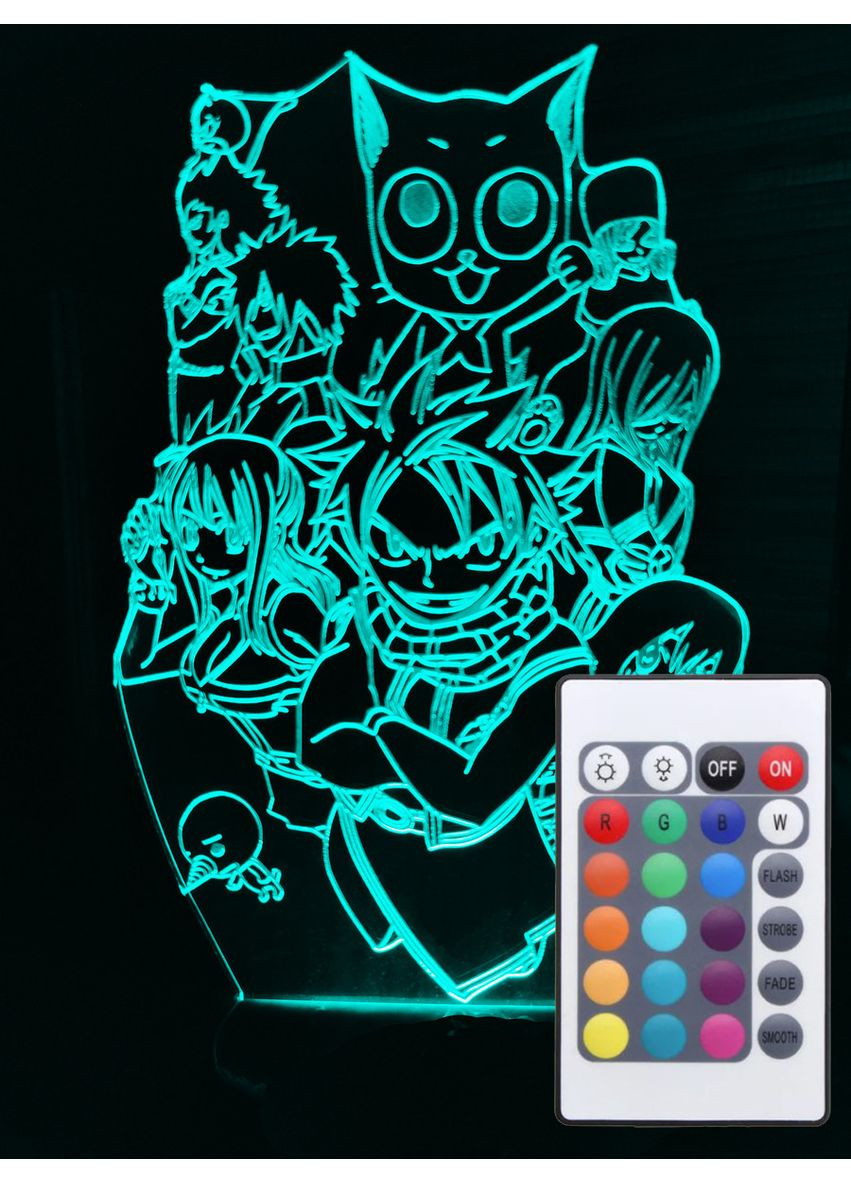 Акриловый светильник-ночник с пультом 16 цветов Фейри Тейл ( Tail) tty-n000868 Fairy (367602882)