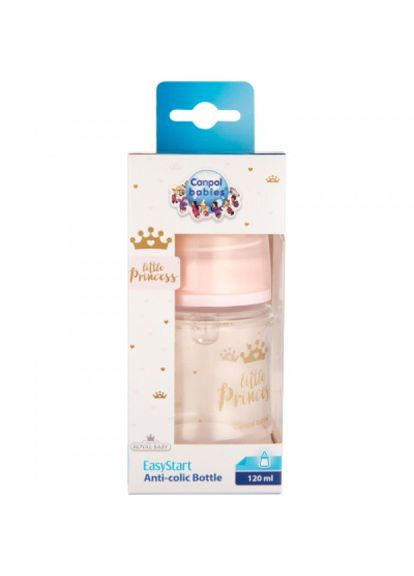 Пляшечка для годування (35/233_pin) Canpol Babies royal baby з широким отвором 120 мл рожева (268144632)