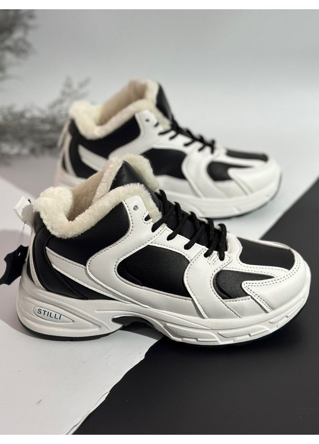 Кожаные кроссовки на меху PP200-2 Stilli комбинированные зима (364963747)