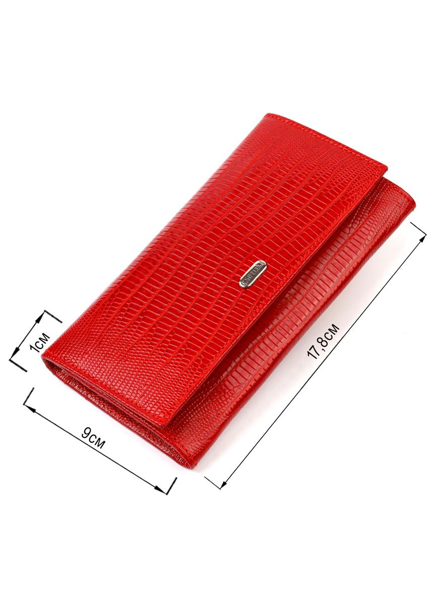Яркий кошелек для женщин из натуральной фактурной кожи 21823 Красный Canpellini (331908203)