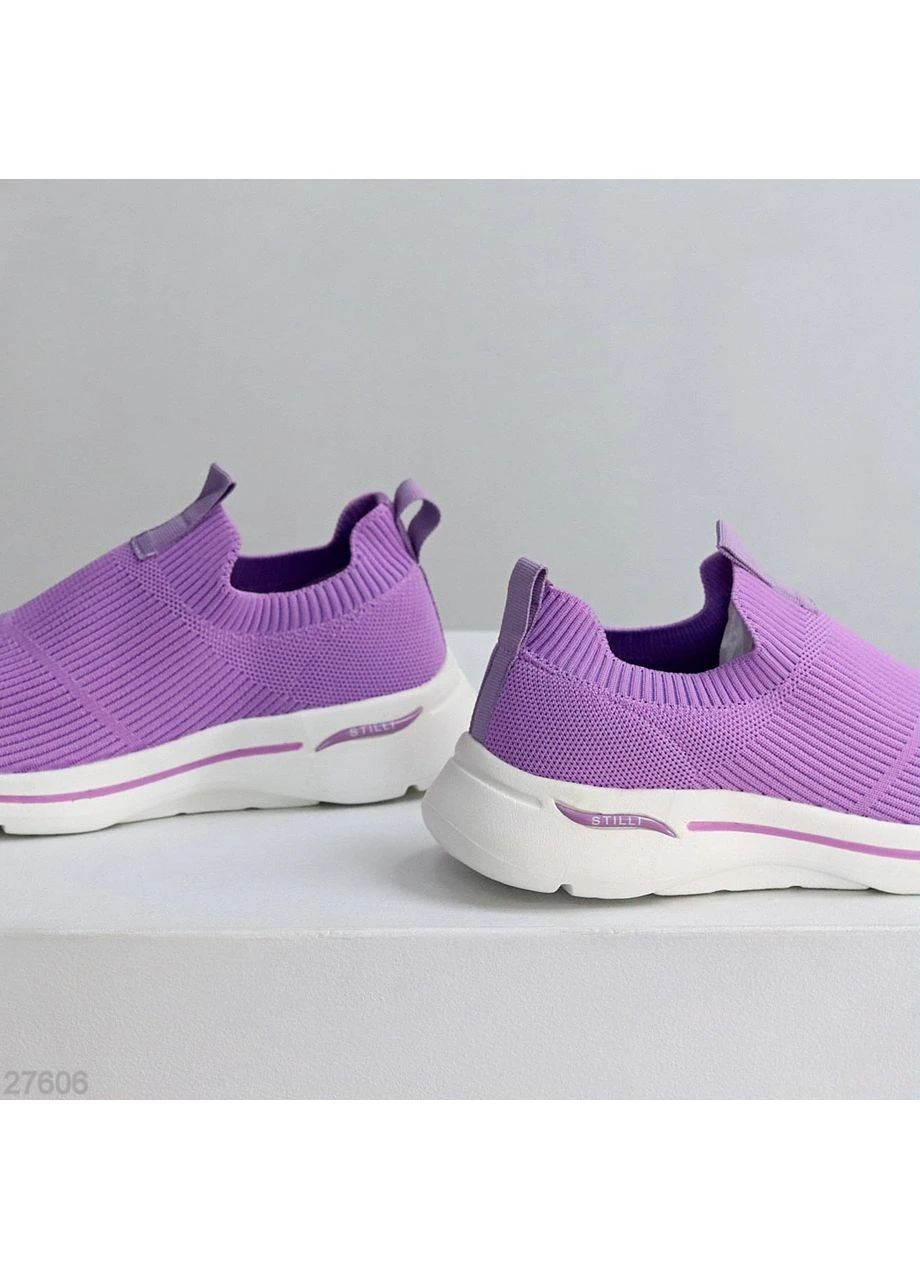 Фиолетовые текстильные мокасины No Brand