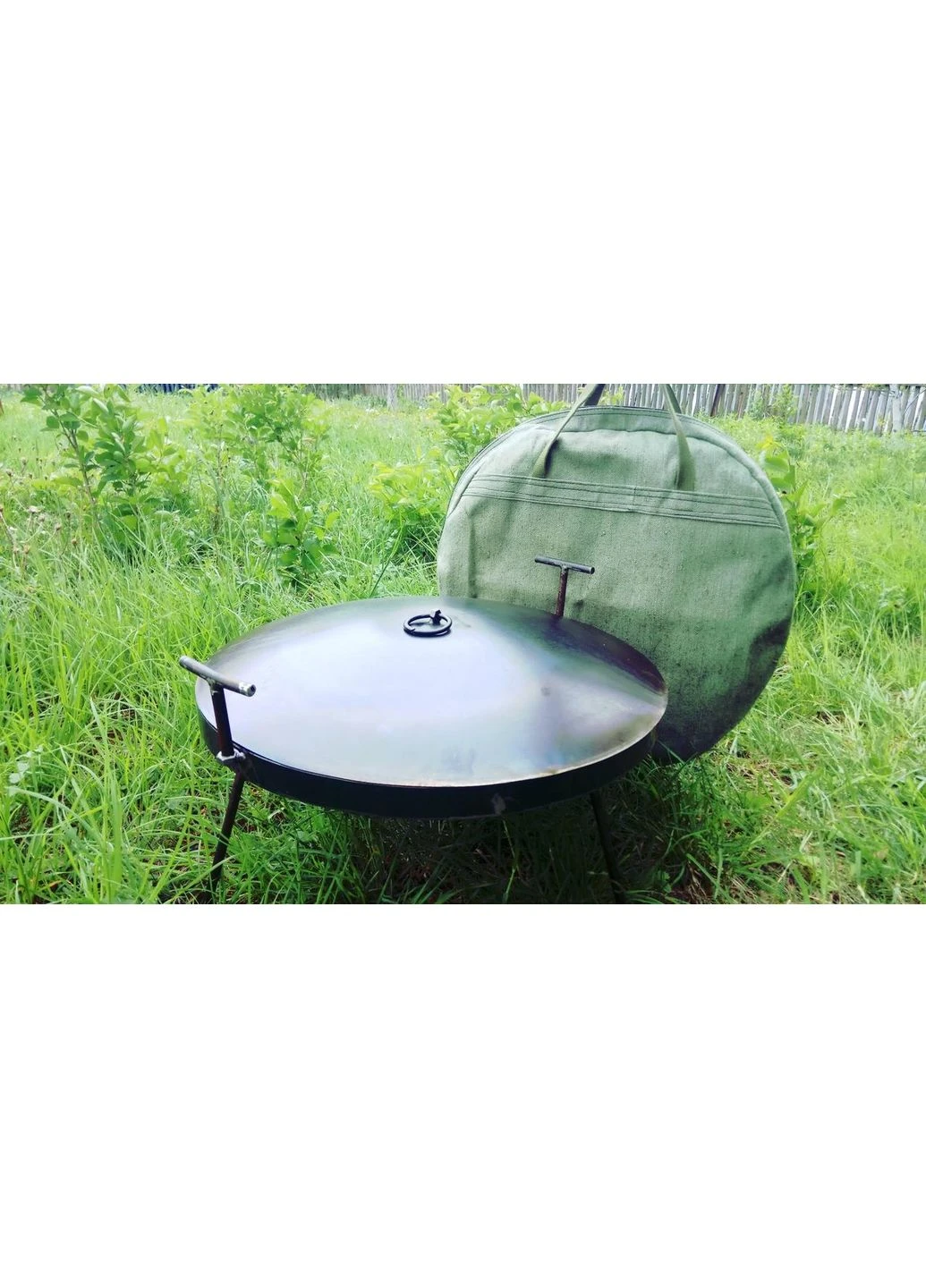 Кришка для сковороди із диска 40 см металева з ручкою Seli No Brand (393178856)