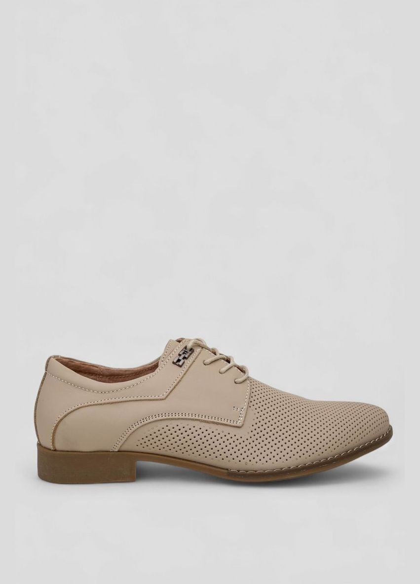 Темно-бежевые туфли мужские с перфорацией KangFu