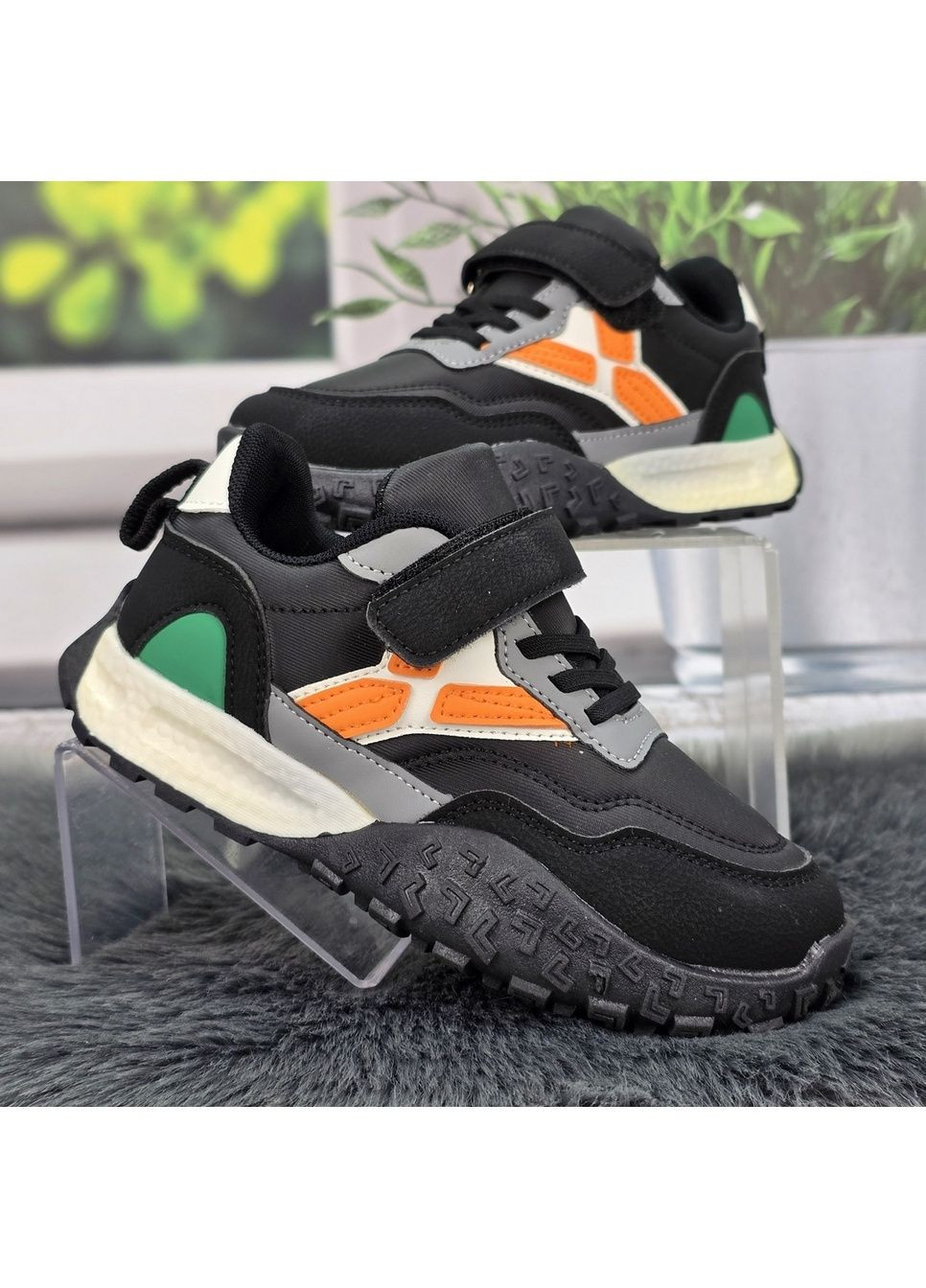 Черные демисезонные кроссовки подростковые Kimboo