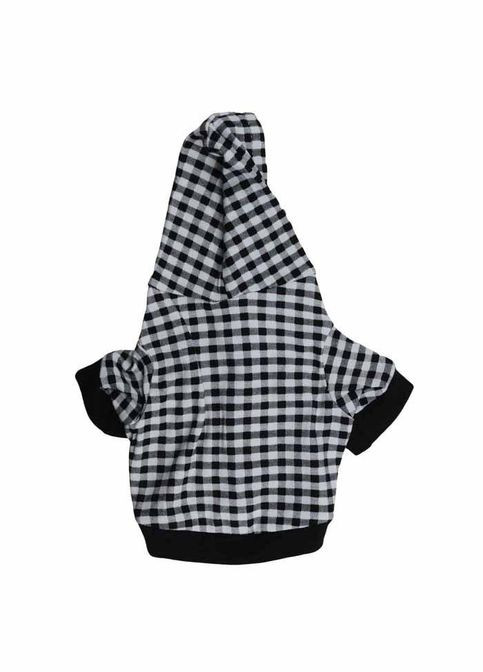 Толстовка для котов и кошек Pet Style "Клетка" Чернобелая XS No Brand - (323235611)