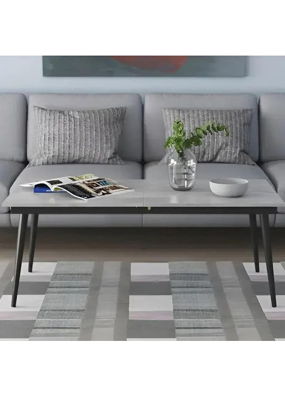 Стіл трансформер журнальний Dandi Small 45x120 160)x70 метал ДСП Бетон 16 мм (FRD-106793) Ferrum-decor (365445137)