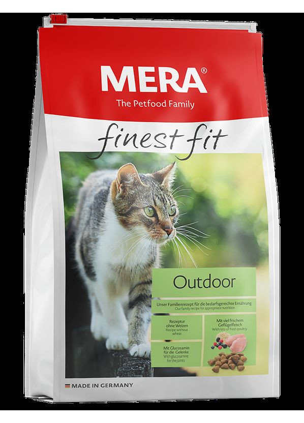 Сухой корм для кошек finest fit Outdoor, со свежим мясом птицы и лесными ягодами, 4 кг (*) Mera (304424525)
