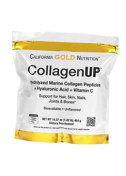 Морський колаген з Гіалуроновою кислотою, Collagen Up, 464г Без смаку (68427001) California Gold Nutrition (322726388)