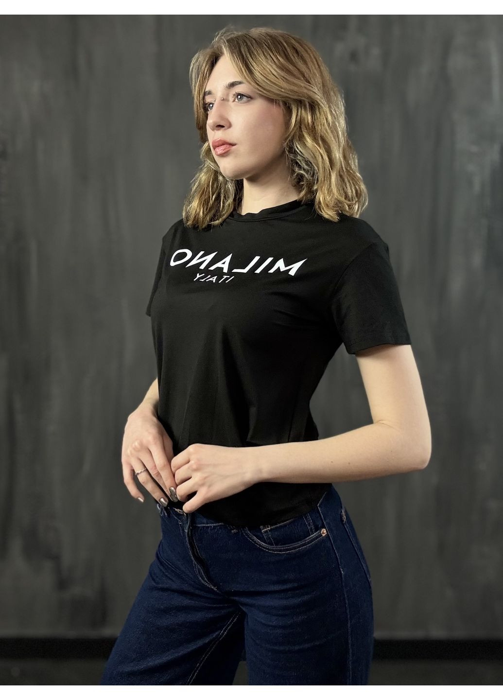 Чорна літня футболка SHEIN